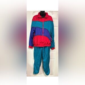Longstreet Missy’s Women’s L Retro Wind Breaker Set 90’s Vintage